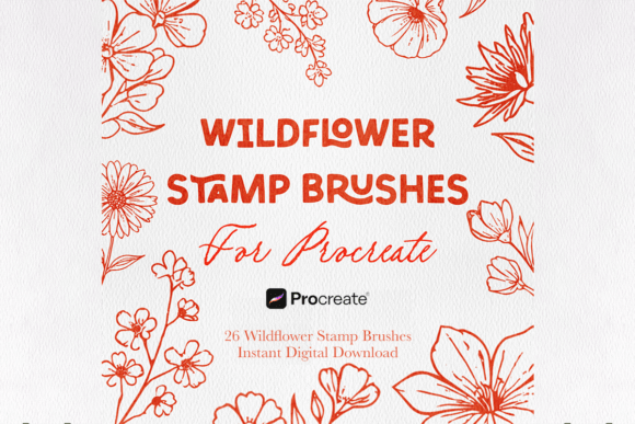 26 Wildflower Stamps for Procreate: A Practical Tool for Digital Botanical Art