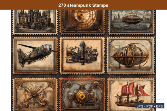 270 Steampunk Stamps: A Visual Treasure for Creative Projects