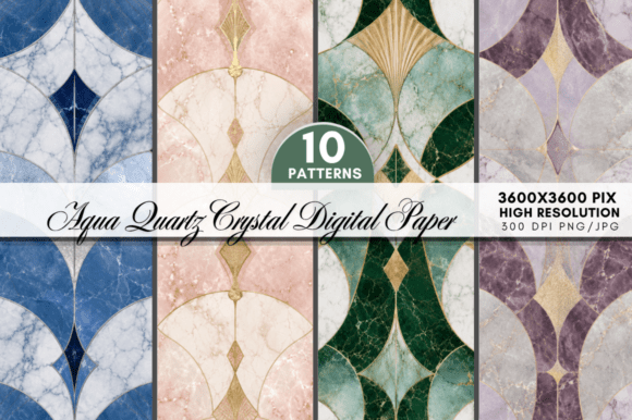 Art Deco Marble Digital Paper Bundle: Elevate Your Creative Projects with Timeless Elegance