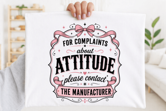 Attitude Complaints Funny Sarcastic PNG: A Bold Design with Vintage Flair