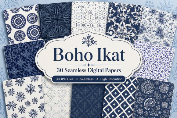 Boho Ikat Digital Paper: A Strategic Design Resource for Creative Professionals and Entrepreneurs