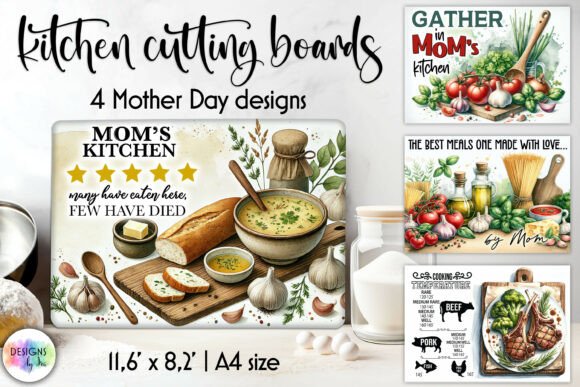 Celebrating Homemade Love with Mom’s Kitchen Cutting Board Designs PNG