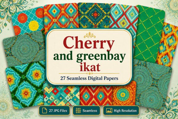 Cherry and Greenbay Ikat Pattern: A Bold, Versatile Choice for Creative Projects