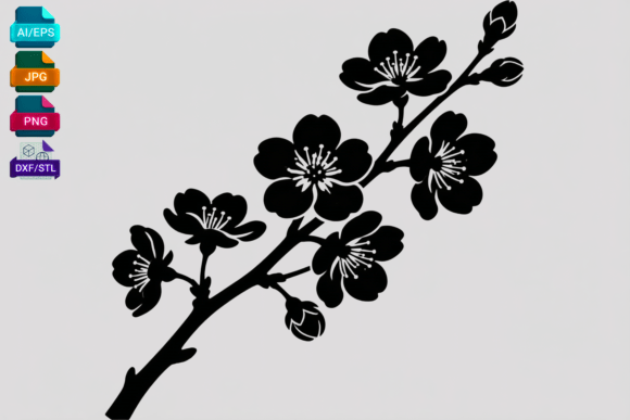 Cherry Blossom Branch SVG Cut File