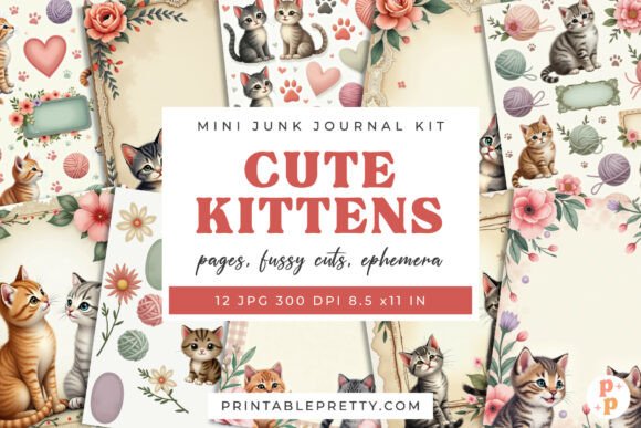 Cute Kittens Junk Journal Kit: A Delightful Creative Companion
