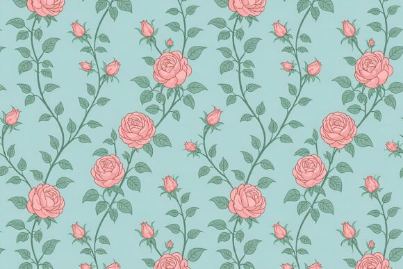 Delicate Outline Rose Vines Seamless – A Timeless Design for Versatile Decor and Crafts