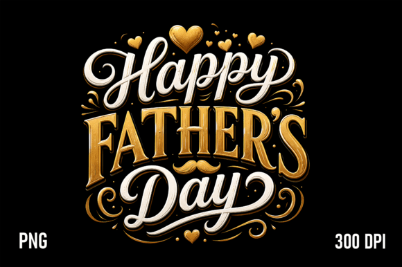 Elegant Father’s Day Designs with Happy Fathers Day Gold PNG