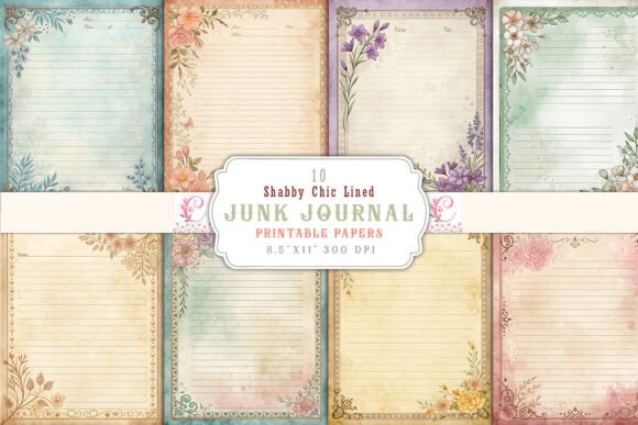 Embracing the Past: The Allure of Shabby Chic Lined Junk Journal Pages