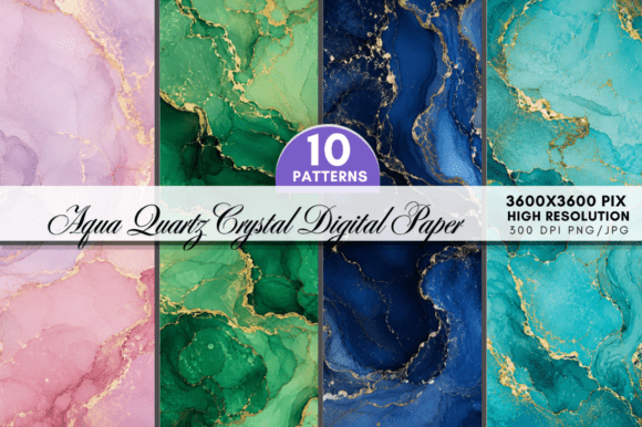 Enhance Your Creative Projects with the Aqua Quartz Digital Paper Bundle