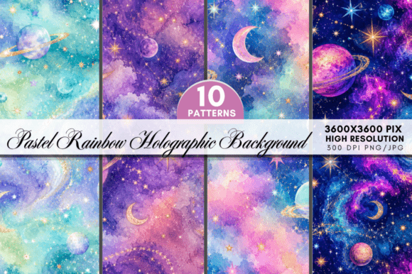 Enhance Your Creative Projects with the Pastel Galaxy Digital Paper Bundle