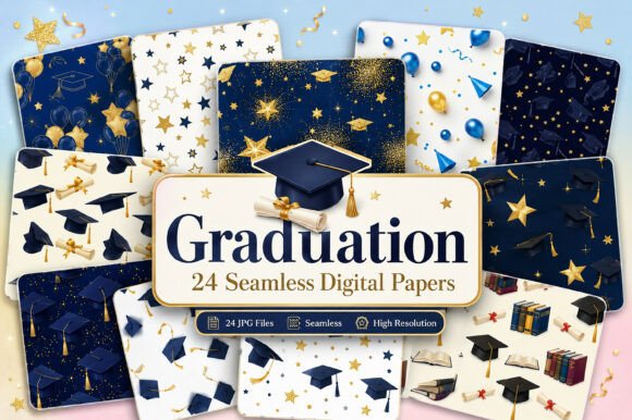 Graduation Digital Paper Bundle: A Versatile Choice for Academic Celebrations
