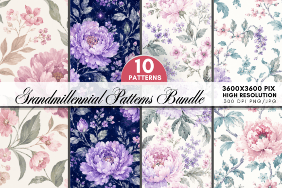 Grandmillennial Floral Digital Paper: Elevate Your Creative Projects