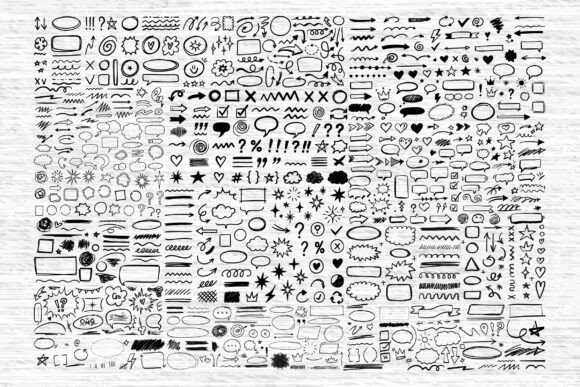 Hand Drawn Doodle Elements for Creative Projects