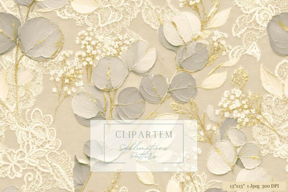 Lace Eucalyptus Gold Boho Design