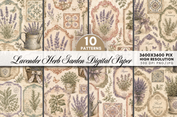 Lavender Herb Garden Digital Paper: A Creative Essential for Modern Crafters
