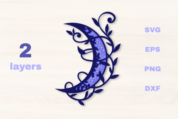 Layered Vine Moon SVG: A Versatile Design for Creative Crafting