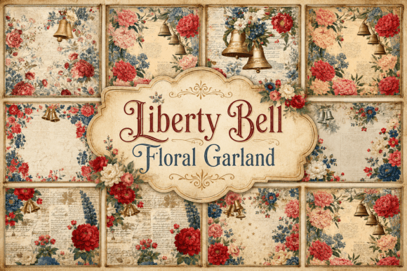 Liberty Bell Floral Garland: Enhancing Creative Projects with Patriotic Elegance