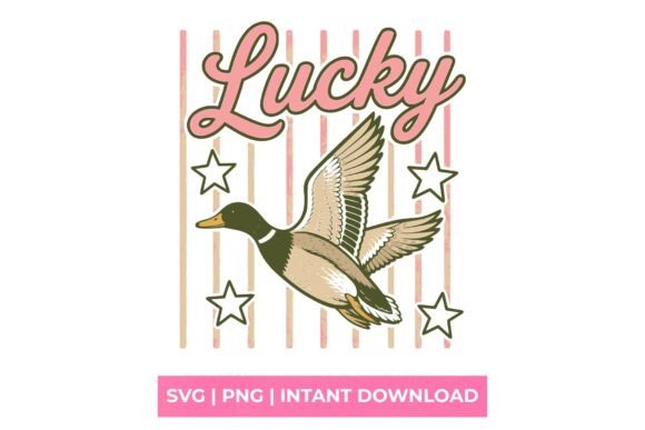 Lucky Duck Retro Mallard SVG Design
