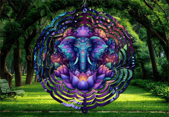 Mandala Yoga Elephant Wind Spinner: A Creative Outdoor Decor Solution