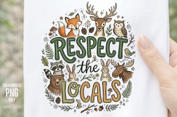 Respect the Locals Woodland Animals PNG: A Nature-Inspired Design for Animal Lovers and Outdoor Enthusiasts