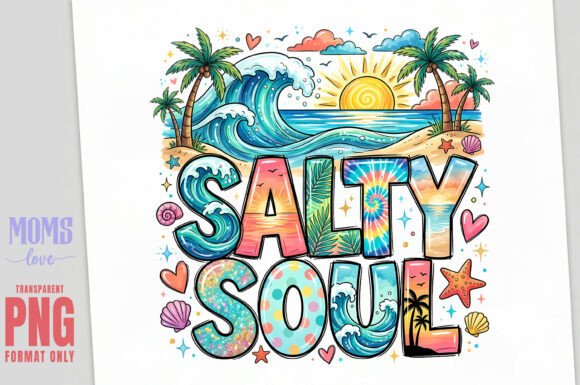 Salty Soul Summer Sun Sublimation PNG