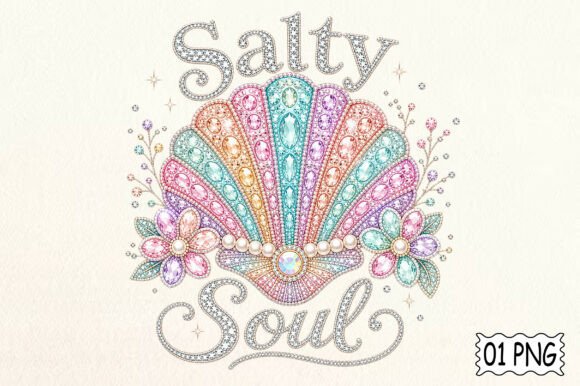 Seashell Rhinestone Summer PNG – A Coastal Design Essential Done Right