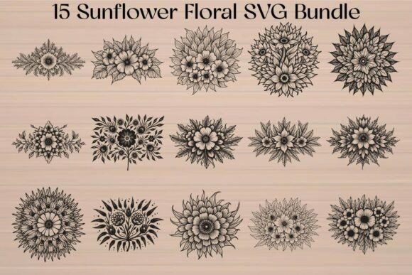Sunflower Floral SVG Bundle for Creative Crafters