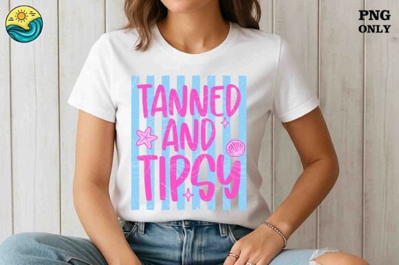 Tanned and Tipsy Summer Vacation BluePng