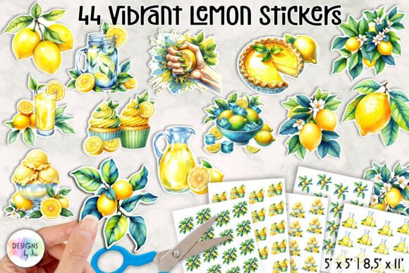 Vibrant Lemon Stickers Bundles, Citrus