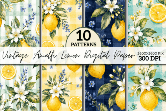 Vintage Amalfi Lemon Digital Paper: A Timeless Resource for Creative Crafting