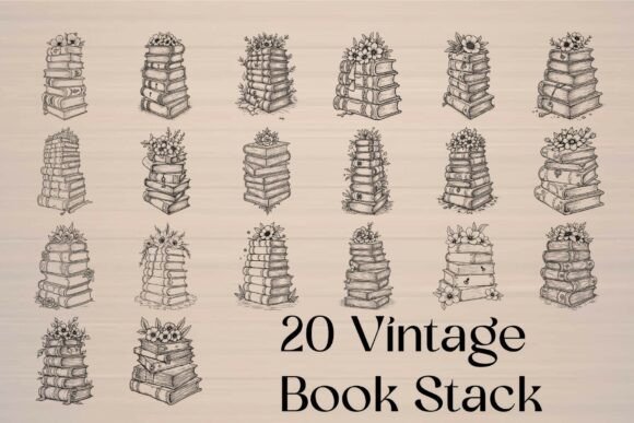 Vintage Book Stack SVG Bundle: A Timeless Resource for Creative Crafters