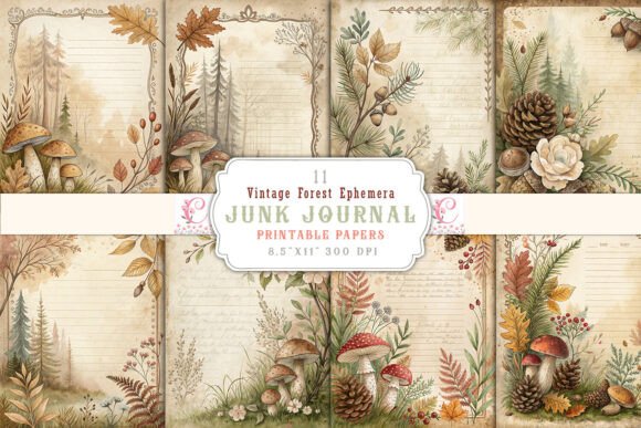 Vintage Forest Ephemera Junk Journal: A Creative Resource for Crafters and Memory Keepers