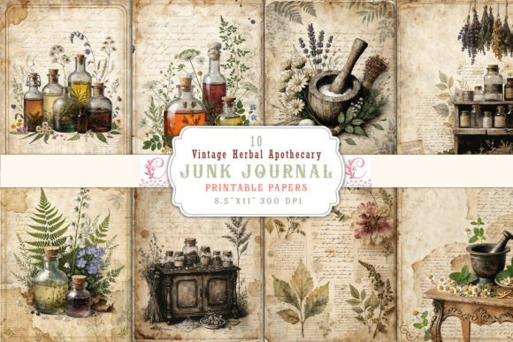 Vintage Herbal Apothecary Junk Journal: A Creative Resource for Artisans and Digital Crafters