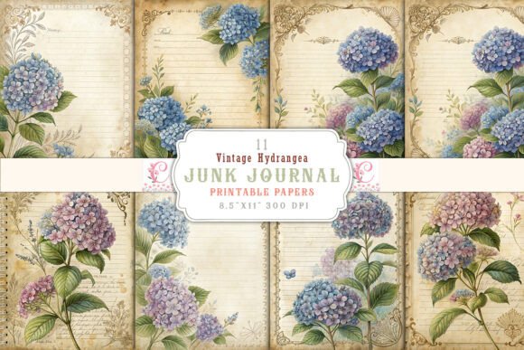 Vintage Hydrangea Junk Journal Pages: Elevating Your Creative Storytelling