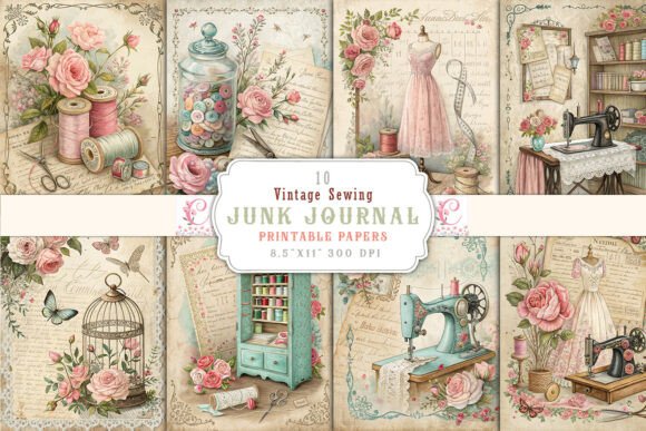 Vintage Sewing Junk Journal Pages: A Timeless Resource for Creative Expression