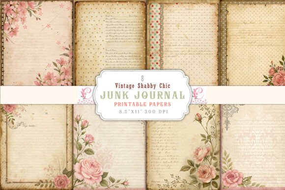 Vintage Shabby Chic Junk Journal Pages: A Romantic Escape for Your Creative Projects